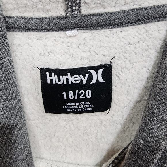 Hurley Hoodie Pullover Boys Heather Gray Size 18/20 - Picture 5 of 6